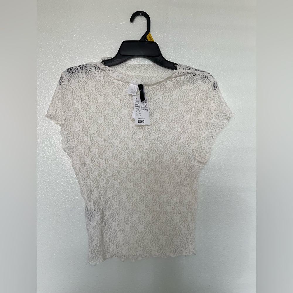 H&M White Lace Blouse
